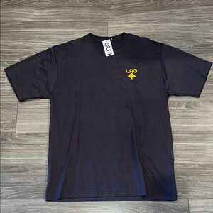 LRG Men's Grey Tee with Yellow Logo